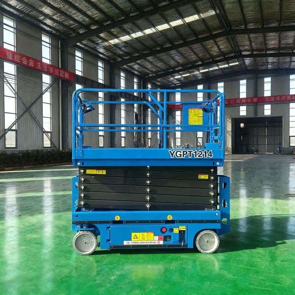 Scissor Lift For Billboard Mounting 14m Self Propelled Wheeled Platform With High Wind Resistance For Outdoor Advertising Work