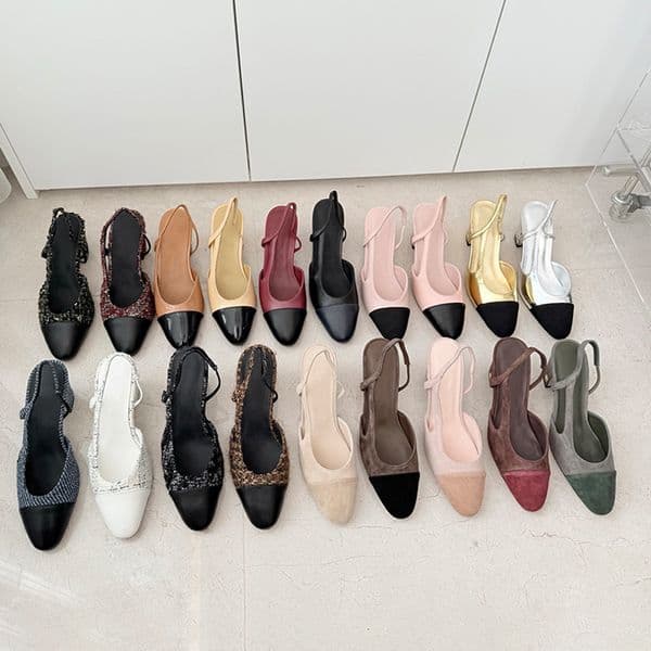 Designer Heels Ballet Shoes Dress Shoes Women Luxury Lady Leather Loafers Genuine Leather Slingback 995