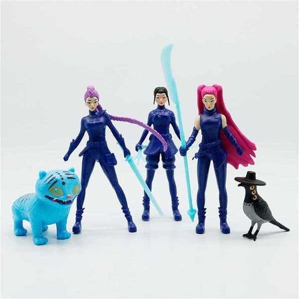 5pcs/Set Kpop Demon Hunters Action Figure Toy Derpys Tiger Rumi Mira Zoey Sussy Figurine Doll For Fans 100% Genuine sale