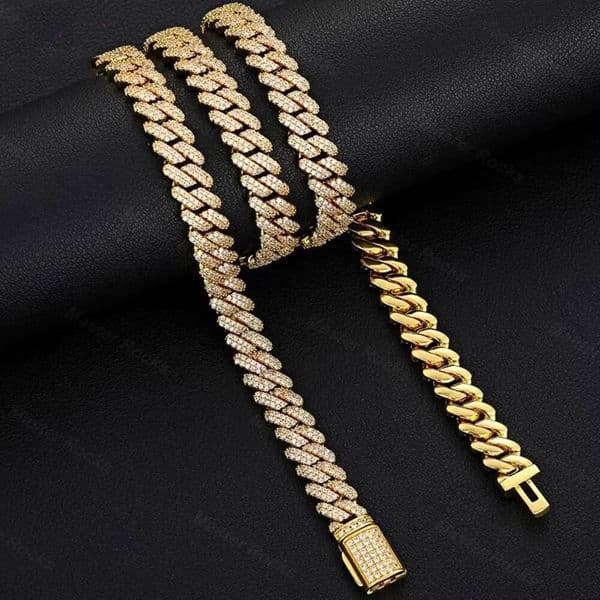 Dope Jewelry Sparkling Hiphop Cuban Link Chain 925 Sterling Silver Iced Out 9mm Moissanite Cuban Chain