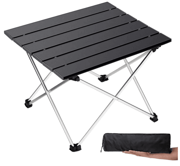 Grope Portable Camping Table with Aluminum Table Top, Folding Beach Table Easy to Carry, Prefect for Outdoor, Picnic, BBQ, Cooking, Festival, Beach, Home Use