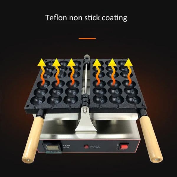 Commercial Waffle Maker Smokeless Non-stick Ball Shaped Pastry Waffle Irons Waffle Machine