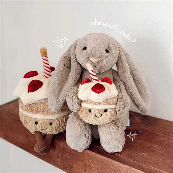 Internet Celebrity Cake Series Plush Toy Shy Bonnie Bunny Holding Cake Orange Plush Toy Comfort Doll Gift 50% off sale