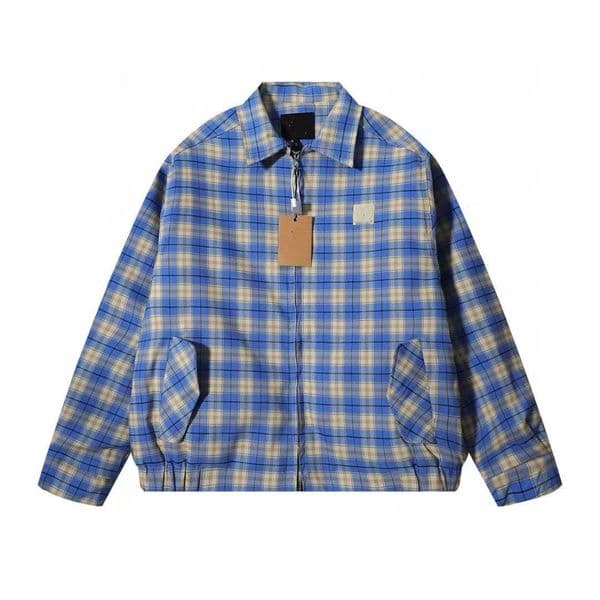ST classic style zipper plaid shirt unisex coat