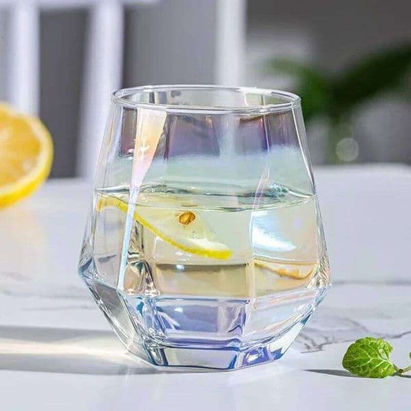 300ml Hexagonal Creative Dazzling Transparent Home Bar Ktv Foreign Wine Water Glass Coffee Mugs