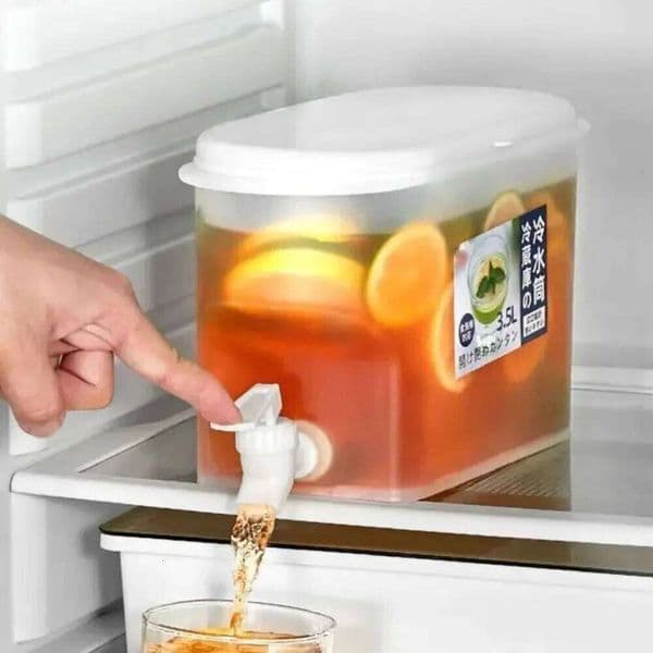 3.5L Jug Convenient Plastic Cold Container Dispenser With Tap Drink Water Kettle Refrigerator