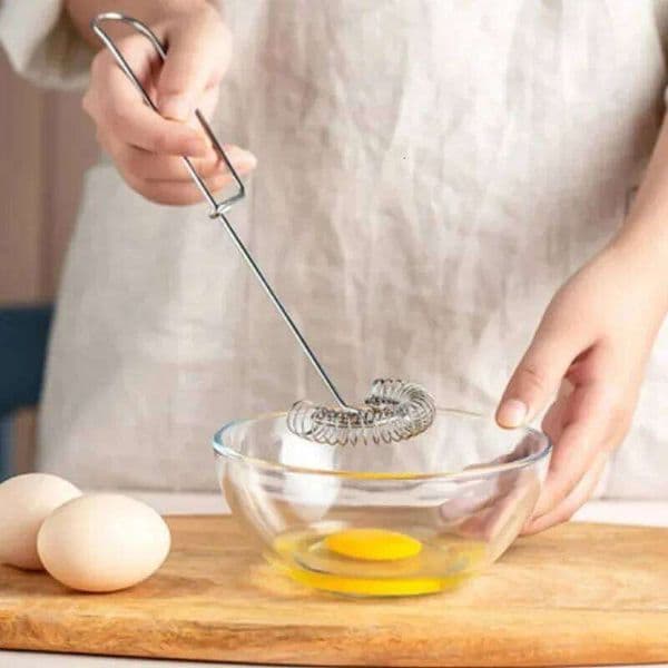 Stainless Steel Portable Spring Egg Stirrer Beater Baking Pastry Manual Coil Whisk Milk Blender Whisking For Kitchen Tools