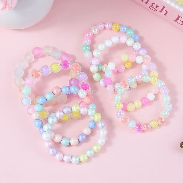 Candy Color Stretchy Beads Bracelet for Girls Birthday Party Favors Kids Gift Baby Shower Guest Treat Bag Fillers