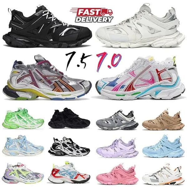 With Box Womens Mens Casual shoes Runner 7.0 7.5 Track 3.0 Multicolor Black White Designer Shoes Burgundy Trainers Loafers plate-forme Paris Luxury Sneakers
