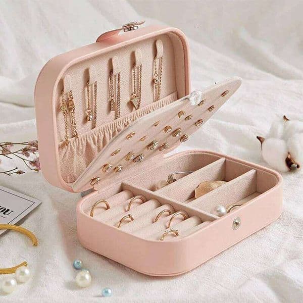 Portable Box Travel Case Leather Storage Earrings Necklace Ring Jewelry Organizer Display 26H0127