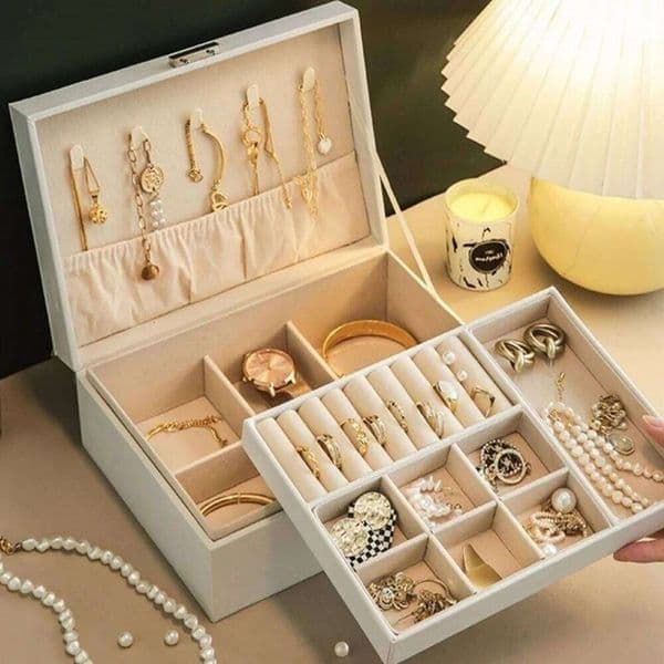 1PC Double-Layer Jewelry Storage Box With Lock For Earrings, Necklaces And Other Accessories, Organizing Box. 26H0128