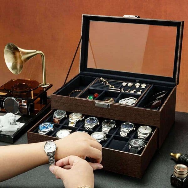 Watch walnut pattern series, various multi-watch jewelry watch box, glasses case, sunglasses storage 26H0128