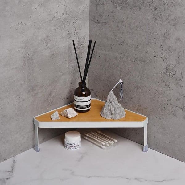 Zhubai Home Corner Stand Triangle Desktop Mount for Desk Organization Stackable Corner Shelf