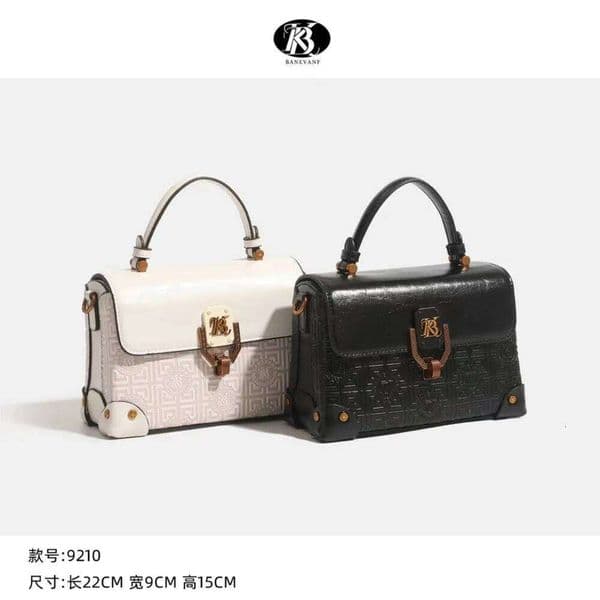 KB Women's Handbag 2025 Autumn/Winter New High end Designer Embossed Square Box Bag, Fashionable Multi functional Shoulder Cross