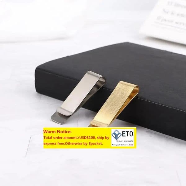 Delicate Simple n Banknote Holder Silver Metal Clamp Gold Color 2 Colors Cash Credit Card ID Clips Money Clip Wallet 250909 ZZ