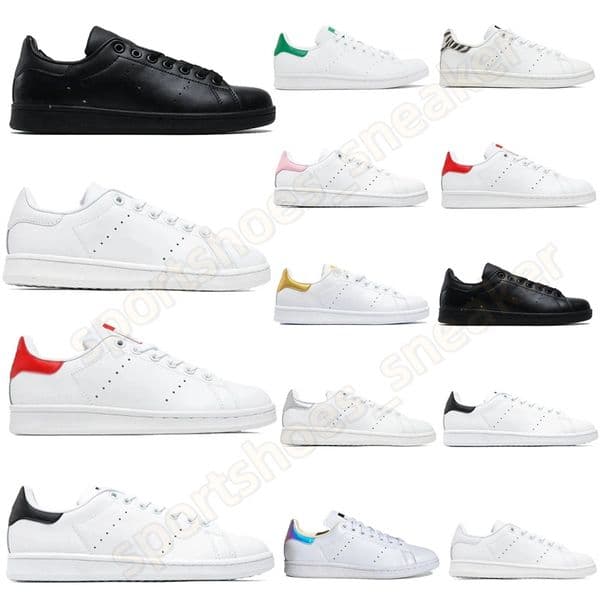 Designer Stan Smith Casual Shoes Men Women White Flat Sneakers Triple Black Metallic Gold Pink Fashion Platform Trainers Sports OurdoorJogging Shoe Size 36-45