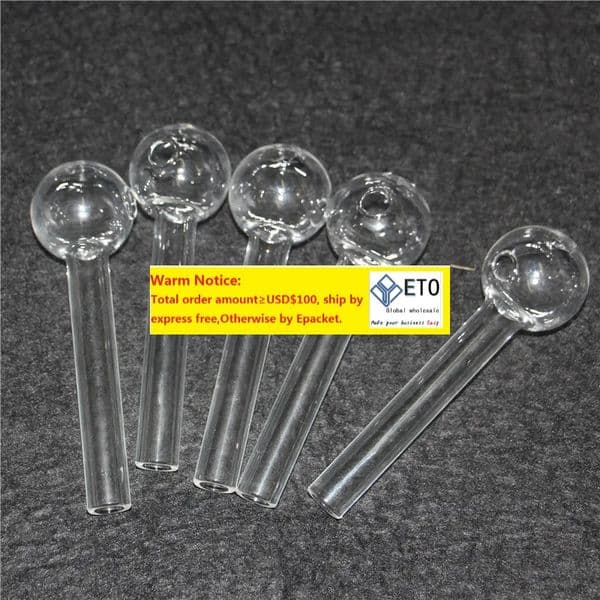 4 Inch Thick Glass Hand Tube Smoking Pipe 30mm Oil Burner Head Bowl Glass oil burner pipe glass pipe ash catcher ZZ