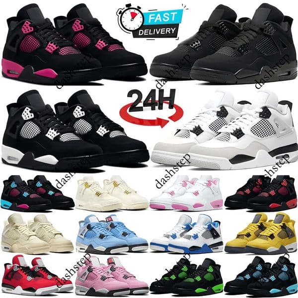 Original Box 4 4s Basketball Shoes Designer Sneaker Men Black Cat 2025 Money Military Sail Red Thunder White Oreos Pure Metallic Underfeated Cava Stone Trainers