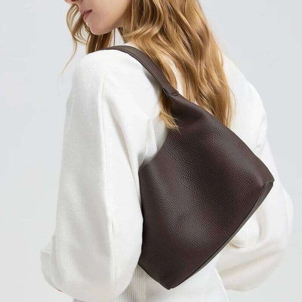 Women's Cowhide Genuine Leather Underarm Bags Female Retro Top grain leather Shoulder Bag Ladies Luxury Designer Handbags