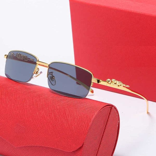 Fashion designer CT luxury sunglasses for man half frame mens metal cheetah head optical glasses net Red Street Photo Sunglasses Women