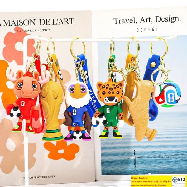 Wholesale Funny World Cup Mascot Pendant Cute Series Keychain Christmas Gift LL