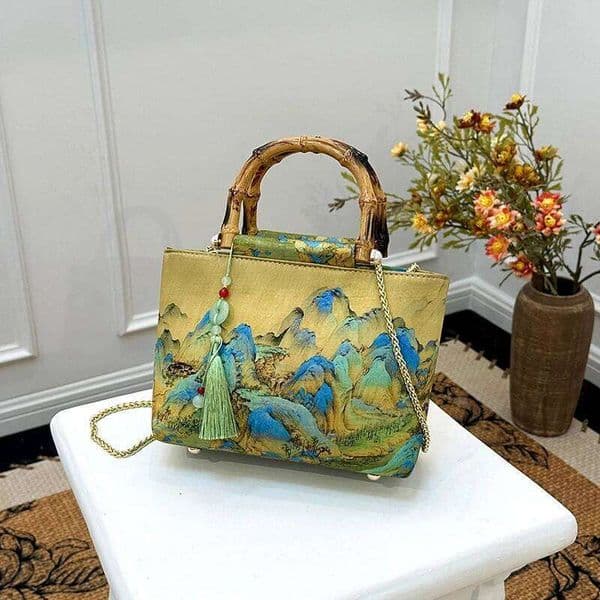 New Chinese Bamboo Knot Handbag Retro Cheongsam Hanfu Single Shoulder Women S Versatile Ethnic Style Cross Body Bag KABAHEBINGJUE