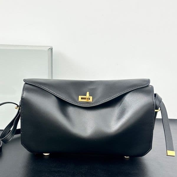 New Women Le 7 Shoulder Luxury Designer Soft Genuine Leather Crossbody Golden Hardware Clutch Turn Lock Closure Handbag Adjustable Strap Tote Bag Purse
