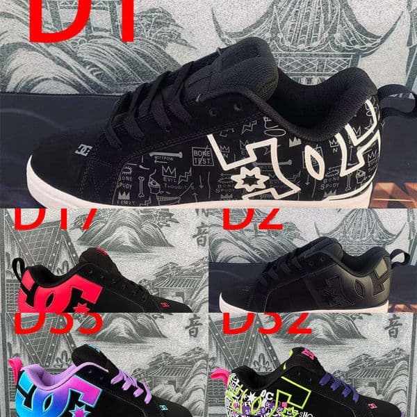 Dc Shoe Designer Formal Mens Sneaker Womens Trainer Trendy Casual Shoes Denim Canvas Leather Fashion Thick Platform Height Increase Free shipping