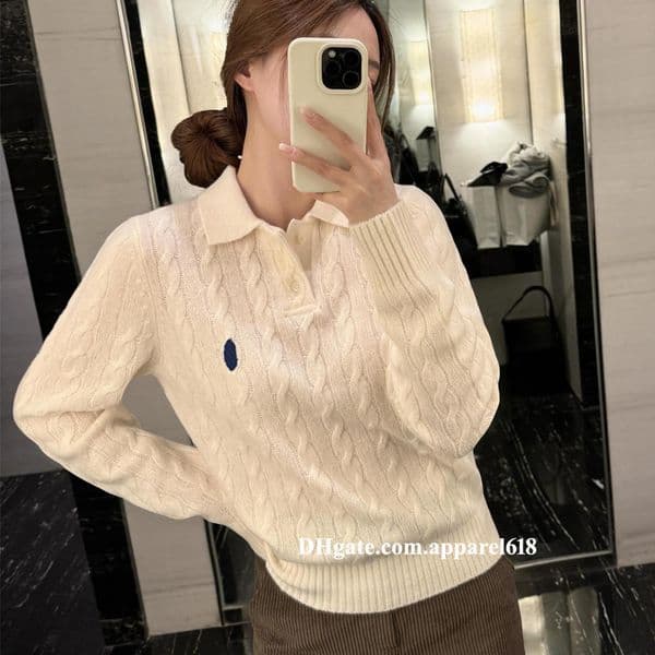 designer sweater women luxury clothes polos Knitted Sweaters white Pullover jumpers high quality long Sleeve Vintage Style Tops plus size 2XL