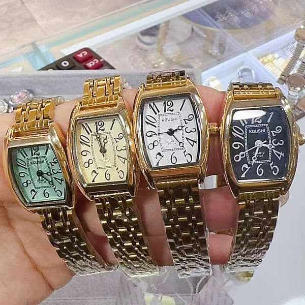 Designer watches KOUSHI Wholesale Watches: Steel Band Waterproof Wristwatch, Barrel-Shaped Digital Exquisite Quartz Women's Watch, Cross-Border Supply