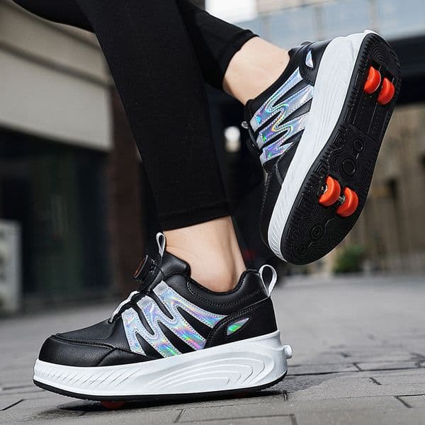 Free shipping 4 Wheel Roller Skate Shoes Teenage Kids Boys Girls Flashing Light Shoes Led Light Luminous Sneakers Outdoor Casual Shoes for Women Size 29-41