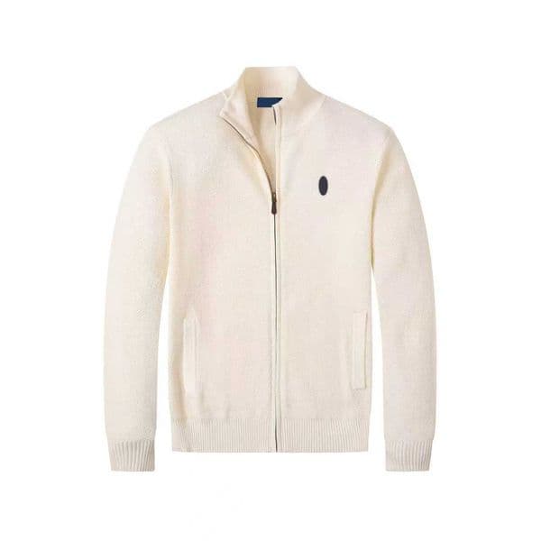 Popular Designer Mens Turtle Neck Polo Knitted Sweater Cardigan Jumpers American Trendy Winter HighEnd Embroidery Horse Comfortable Cotton Men Zip Up Sweaters Y2K
