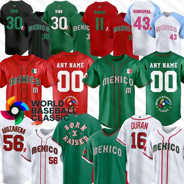 Team Mexico World Baseball Classic Jersey Randy Arozarena WBC 2026 Jarren Duran Jerseys Taijuan Walker Alejandro Kirk Ramon Uria atrick Sandoval Alec Thomas