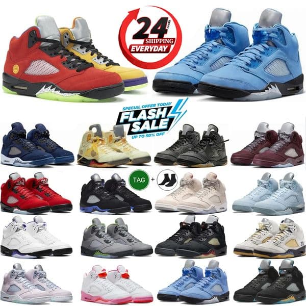 Designer Basketball Shoes 5 5s Mens Sneakers J5 Black Cats Navy Aqua UNC Lucky Green lue Raging Red Suede Jade Horizon Sail J Outdoor Sports Trainers