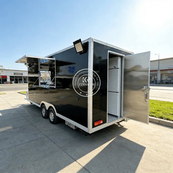 Stainless Steel Food Trailer Fully Equipped Mobile Restaurant Mobile Pizza Truck Food Carts Customized Food Truck For Sale