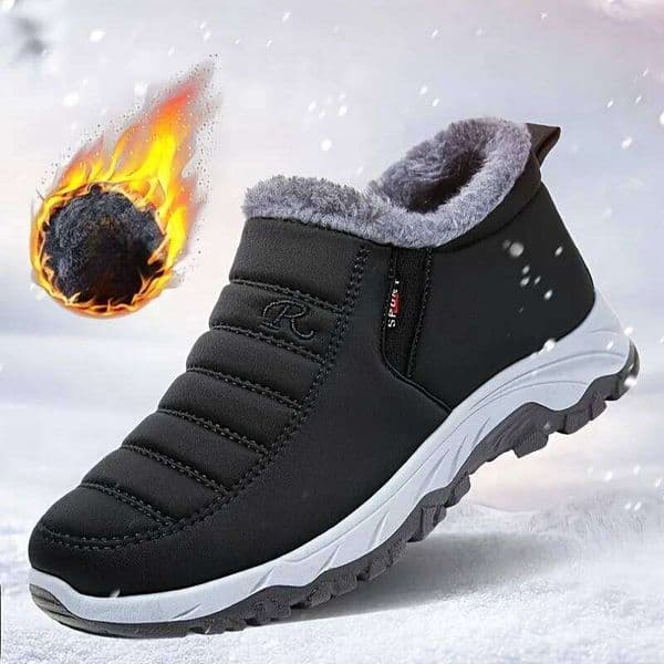 Women's Fleece Lined Snow Winter Warm Waterproof Slip On Ankle Boots, Thermal Outdoor Short Boots