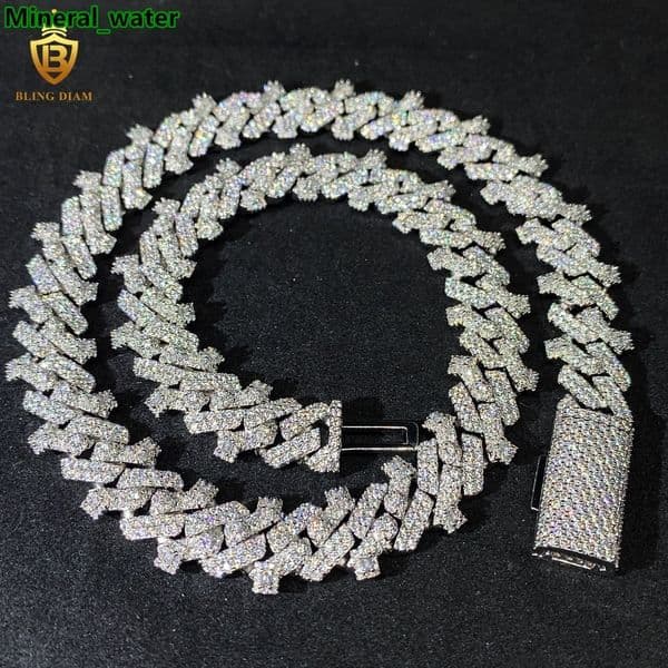 New Design Iced Out 13MM Cuban Chain 925 Silver Moissanite Cuban Link Chain Fashion Chains Necklaces Bracelets Pass Diamond Test