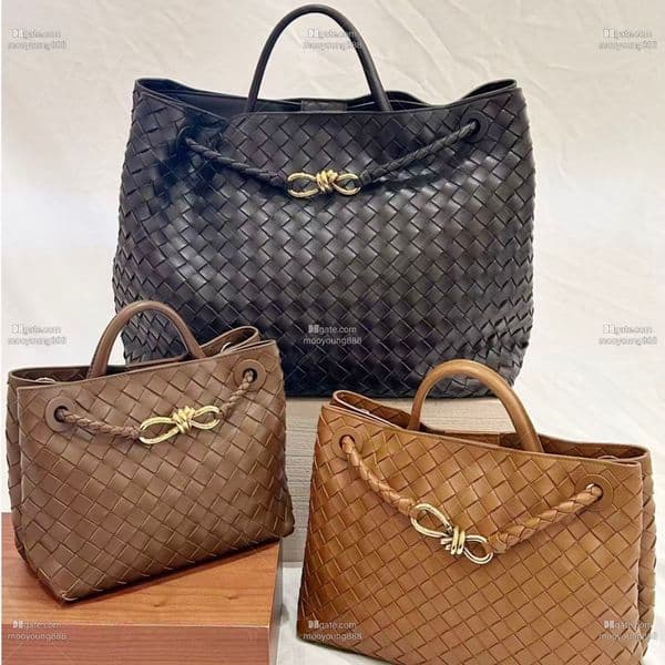 12A All-New Mirror Quality Designer Andiamo Tote Bag 32cm 25cm Women Lambskin Leather Handbags for Travel Luxury Beach Bags Chocolate Brown Shoulder Purse