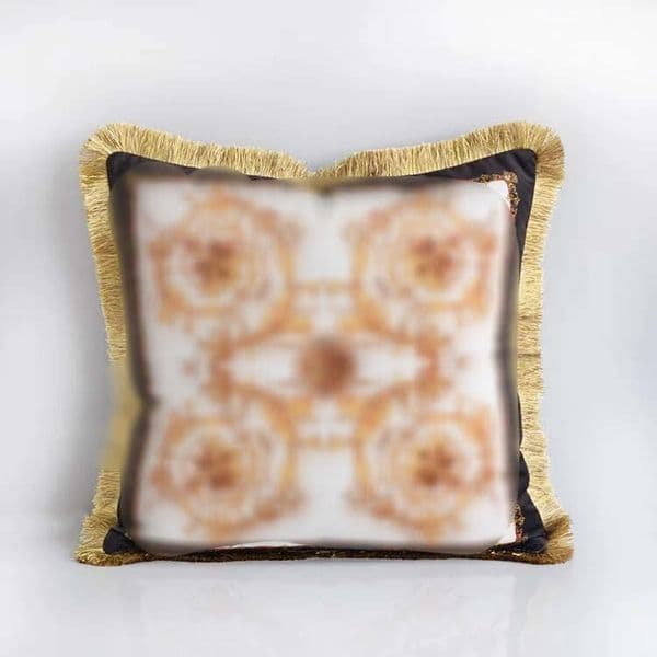 Designer Gold Series Double sided Printed Pillow Lixian Velvet Villa Living Model Study Room Waist Mat
