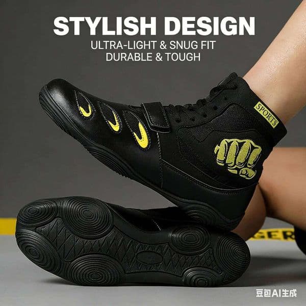 Wrestling shoes male Boxing Fighting Sanda Strength High Top Shoes light fighting Boots Weightlifting shoe Sneakers