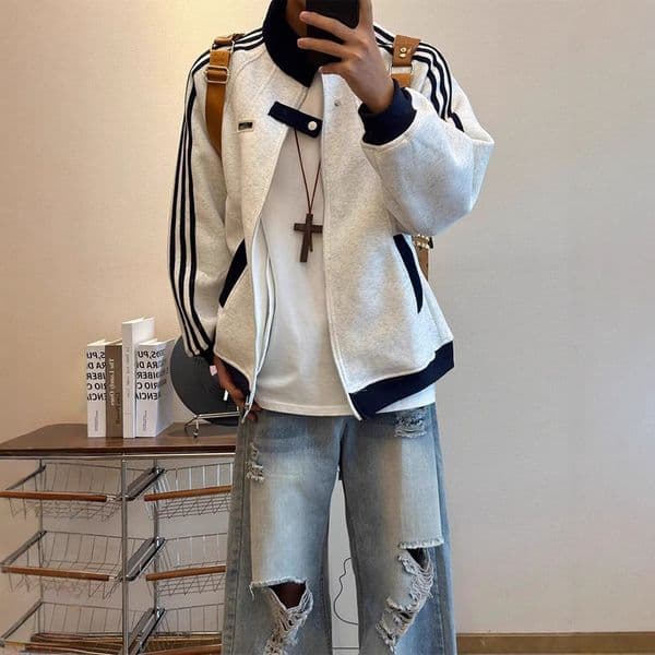 Bsebll Jcket Men Spring Autumn Trendy Loose Verstile Clothes Designer Jacket Ins Hong Kong Style Cool Csul Couple Jcket