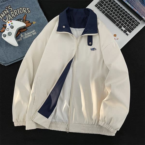Apricotcolored Vintge Americnstyle Workwer Jcket For Men Nd Women Spring Nd Utumn Trendy Loosefitting Designer Jacket Windbreker Couple's Men's Jcket