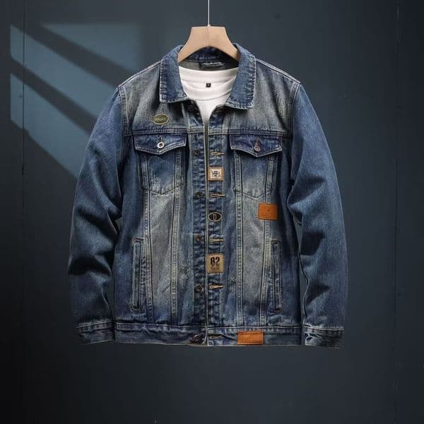 Spring Nd Autumn Designer Jacket Americn Style Highend Men's Denim Jcket Trendy Brnd Workwer Jcket Wshed Verstile Csul Denim Cot