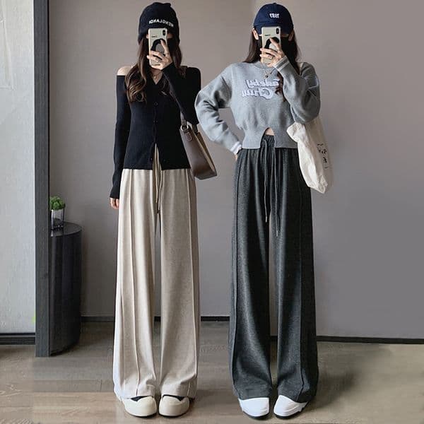 2026 Spring Nd Autumn New Nrrow Wide-leg Pnts Designer Pnts For Women Drped Long Pnts Loose Nd Relxed Stright-leg Soft Pnts High-wisted Slimming