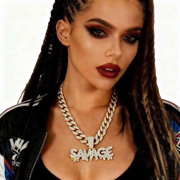 Hip Hop Necklace Pendant DIY Parts Inlaid Diamond Alloy English Letter Jewelry Hanging Accessories