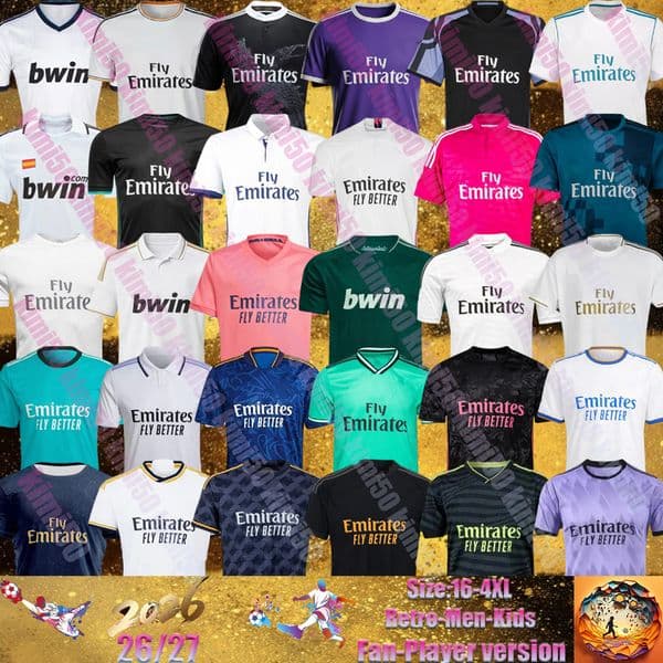 Retro Reals Madrid Soccer Jersey Football T-shirts 08 09 10 11 12 13 14 15 16 17 KAKA GUTI Ramos SEEDORF CARLOS 18 19 20 21 22 23 RONALDO ZIDANE RAUL 00 01 02 03 04 05 06 07 finals