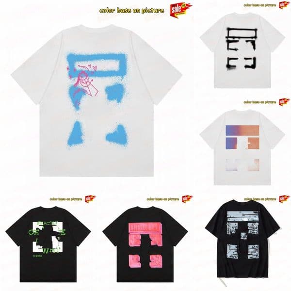 2026 Designer t shirt New Fashion Luxury Offly whitemen shirt Clothing tee shirt Mens Womens Loose Tees Tops Casual Street graffiti Shirt Sweatshirtoff Men's T-shirts
