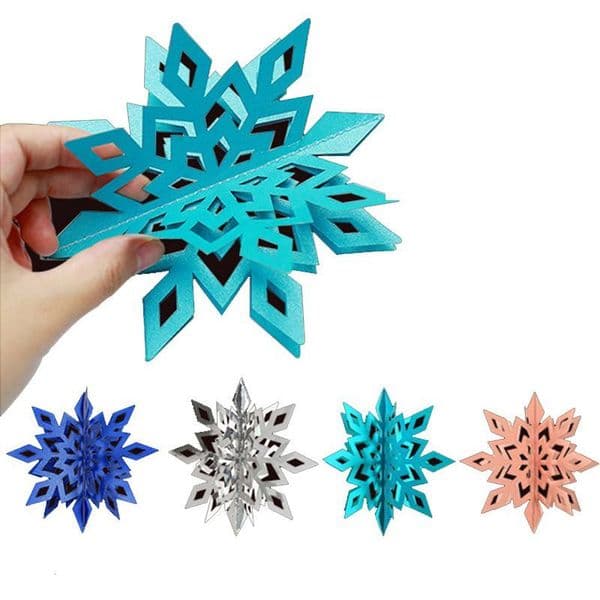6pcs/set 3D paper snowflake string pendant Hanging Snowflake Ornaments Winter Christmas Home Party Wedding Shopwindow Decorations HW0229