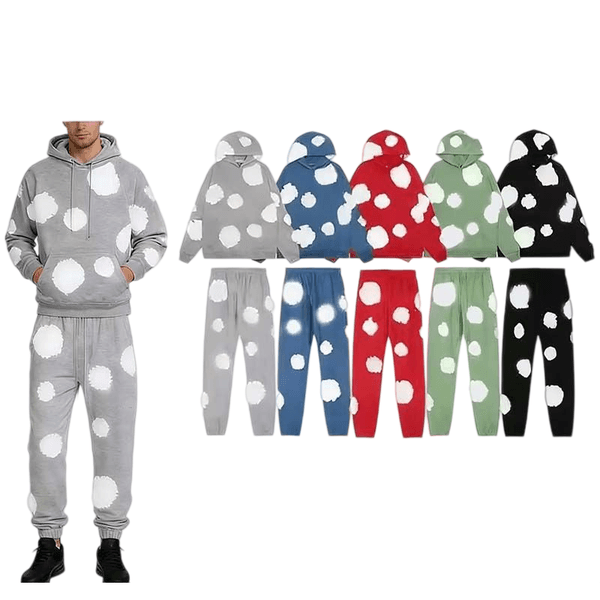 denimly hoodie Cotton Foam Printed tearhoodie Hoodie set Men's and Women's Y2k retro pullovers hoodies autumn and winter long sleeved hip-hop streetwears