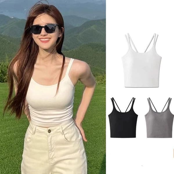 Live White Camisole For Women Designer Shirt Designer Hoodie Summer Outerwear With Chest Pads Beautiful Back Polo Shirt Tube Top Integrated Inner Layer Base Shirt